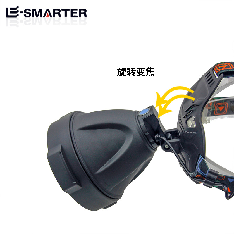 Nueva Gran taza de luz fuerte luz T6 faro LED recargable al aire libre de largo alcance montado en la cabeza linterna noche pesca camping faro