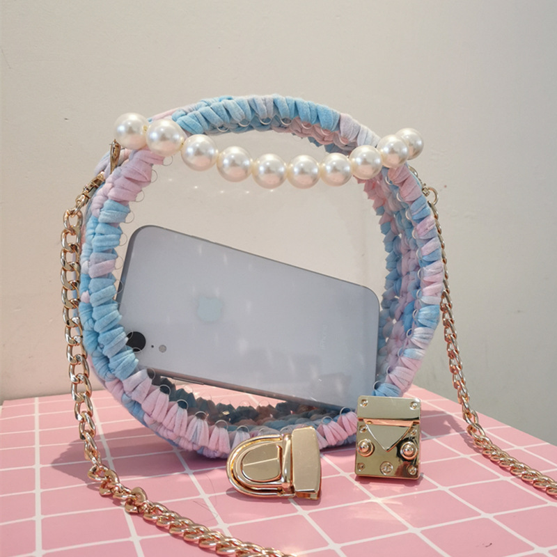 Xiaoya mismo estilo bolsa tejida línea de tira de tela teñida Impresión de lujo hecha a mano tela tejida cuerda hilado ventas directas de la fábrica