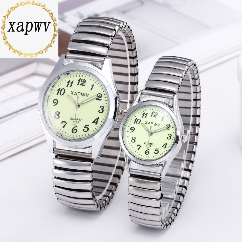 Suministro directo de fábrica xapwv casual digital luminoso reloj antiguo banda elástica pareja reloj mujer logo hombres
