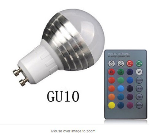 Bombilla LED RGB con Control Remoto Infrarrojo, Temporizador de Memoria, Luz Multicolor Regulable, Luz de Cristal, Control Remoto Inteligente LED