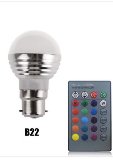 Bombilla LED RGB con Control Remoto Infrarrojo, Temporizador de Memoria, Luz Multicolor Regulable, Luz de Cristal, Control Remoto Inteligente LED
