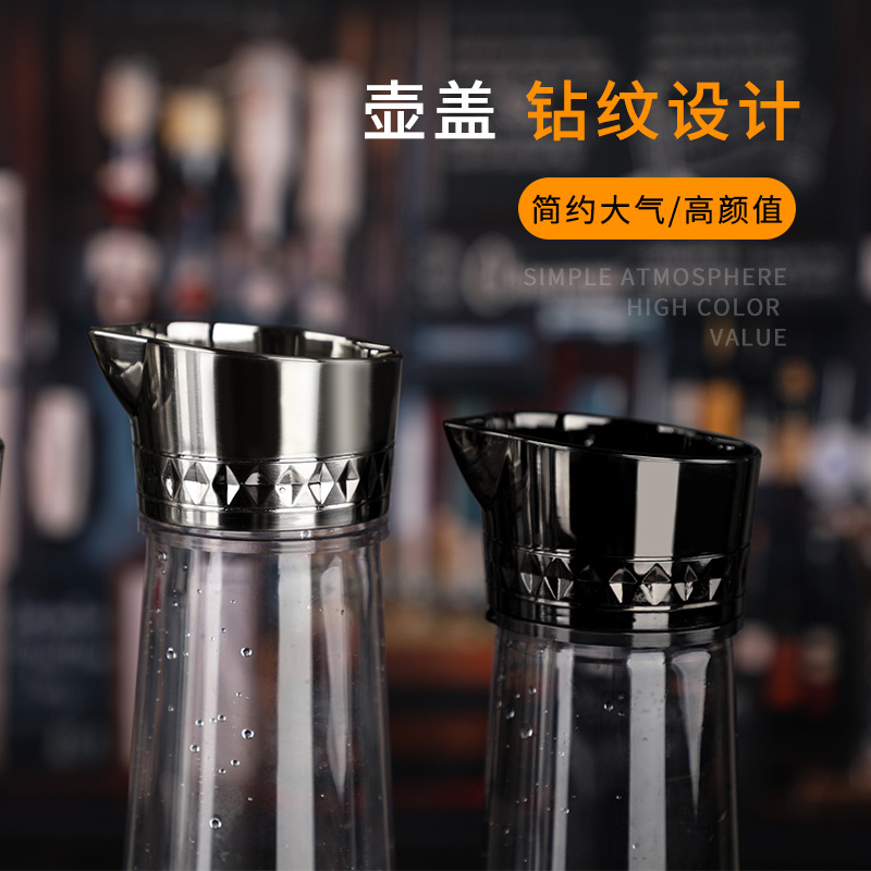 hervidor de agua fría transparente comercial acrílico jar jarro de jugo taza de agua fría doméstica anti-alta temperatura PC conjunto de gran capacidad