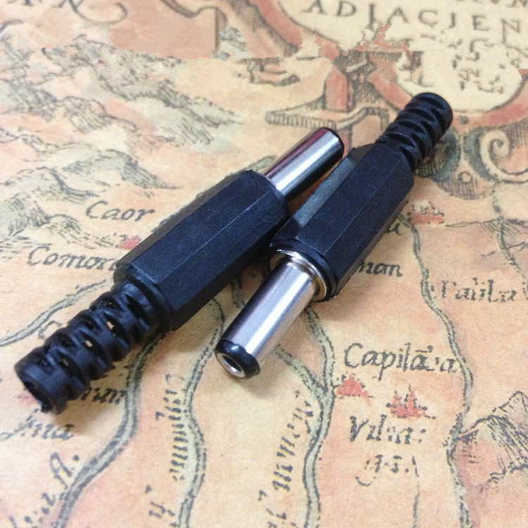 焊接DC公头摄像机电源头监控DC电源插头12V电源公头5.5*2.5*14mm