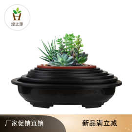 塑料花盆 椭圆形园林盆栽植物盆 绿花盆大号 厂家批发