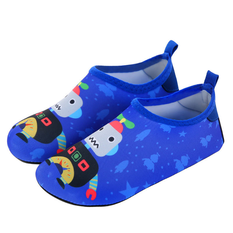 子供用ビーチ水泳靴水上楽園漫画ゴム底ビーチ靴下靴貼り肌滑り止め切断防止潜水靴