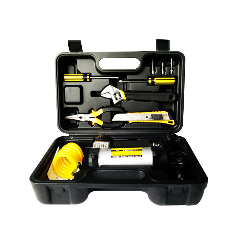 宁波厂家供应车载应急组套工具 汽车工具箱轮胎打气泵 车载充气泵
