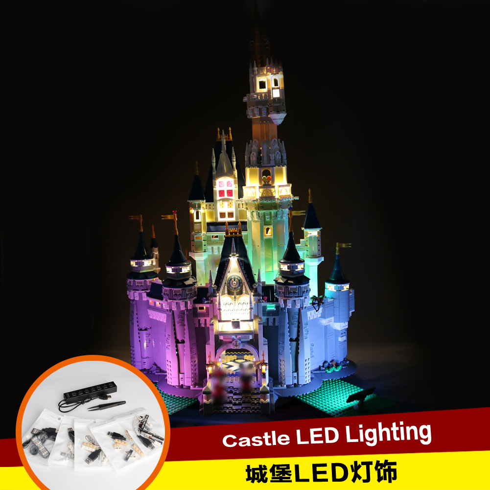 Super Deluxe Edition compatible with Lego 71040 building blocks di-Shini building Castle colorful DIY luminous lighting