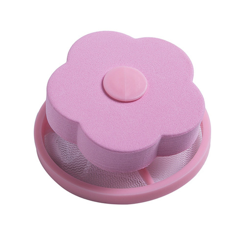 Plum blossom shaped washing machine filter bag hair remover Floating universal mesh bag suction hair removal filter