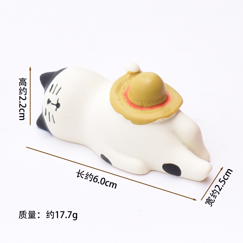 밀짚 모자 고양이 인형