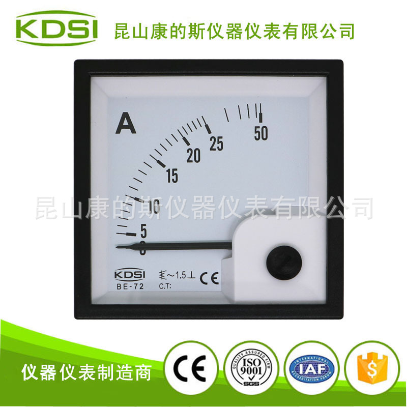 出口型电流表 指针式交流电流表BE-72 AC25A 方形机械表头