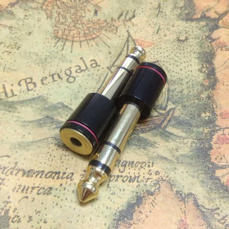 厂家直销镀金麦克风话筒耳机3.5mm母孔转6.35 6.5mm公插头小转大