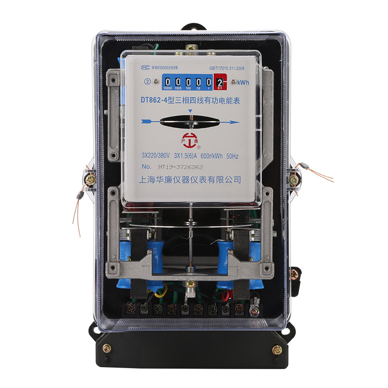 Fábrica al por mayor transparente de tres fases de cuatro hilos mecánico medidor de energía 380V medidor electrónico de energía medidor industrial