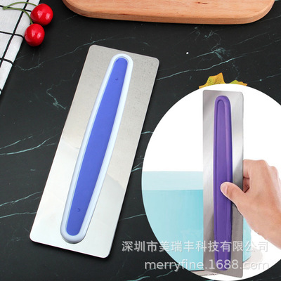 塑柄不锈钢刮板 翻糖奶油蛋 抹平造型装饰工具 OPP袋装 厂家直供|ru