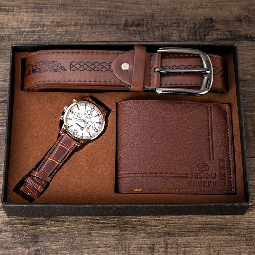 Men's gift set beautifully packaged watch + wallet belt set creative combination set