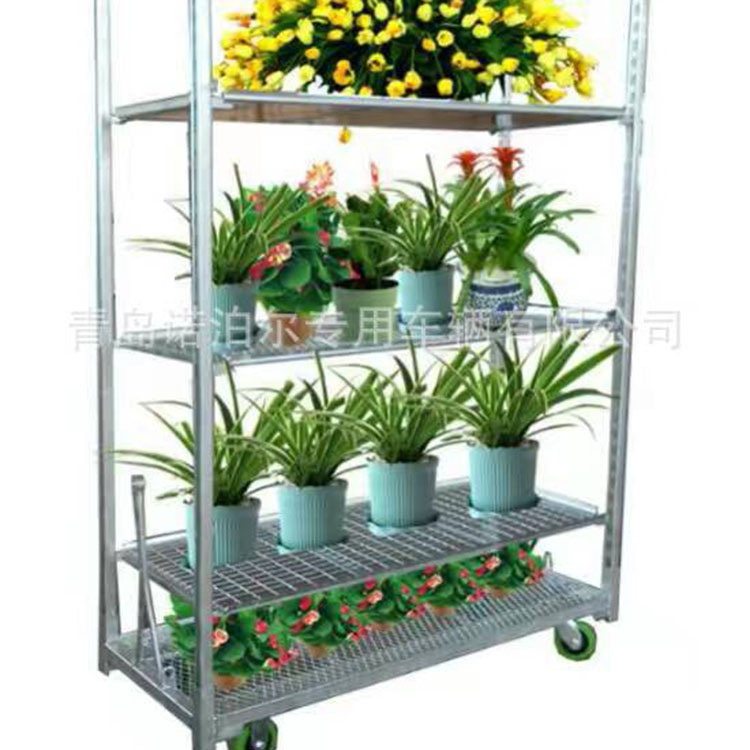 厂家货源层高可自由调整花架车 各种育苗车 热镀锌处理花卉台车