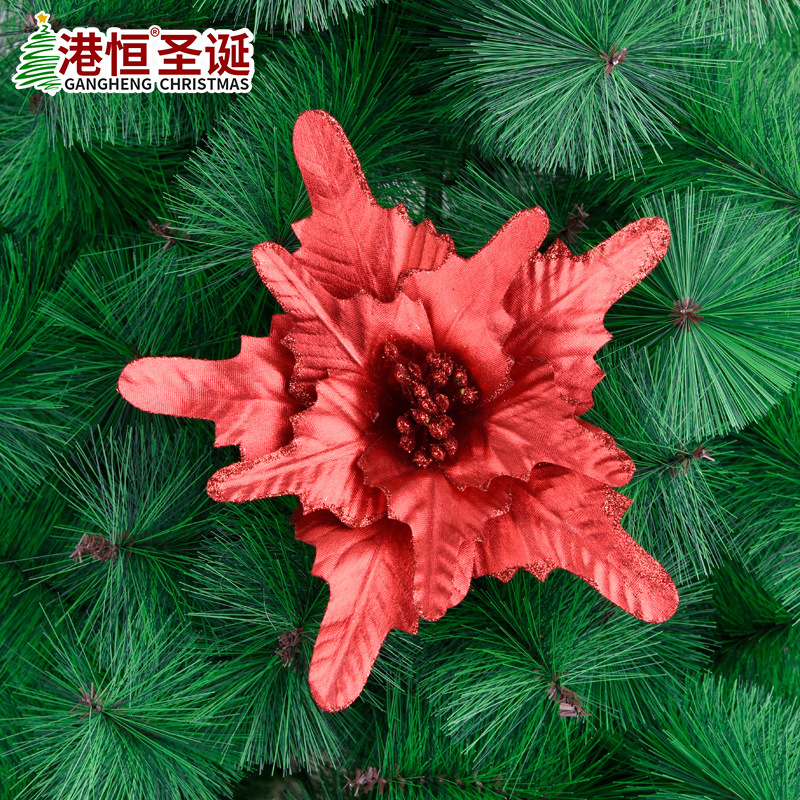 Simulación de Navidad flor de la Navidad de DIY accesorios de decoración de la boda decoración de vacaciones de color rojo puro gran flor de Navidad