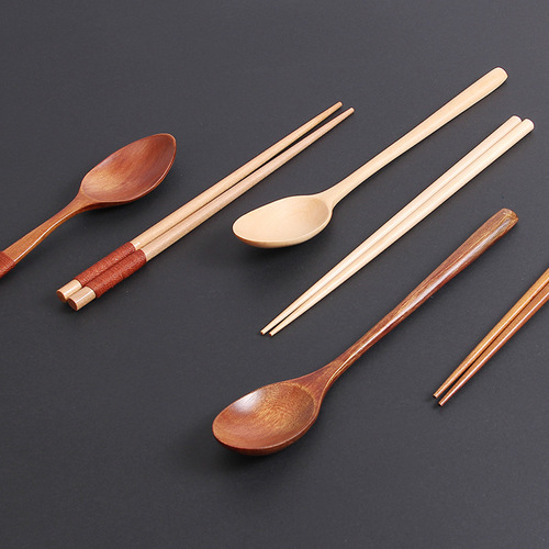 Japanese style portable chopsticks and spoon set for outdoor travel office workers to carry tableware gifts