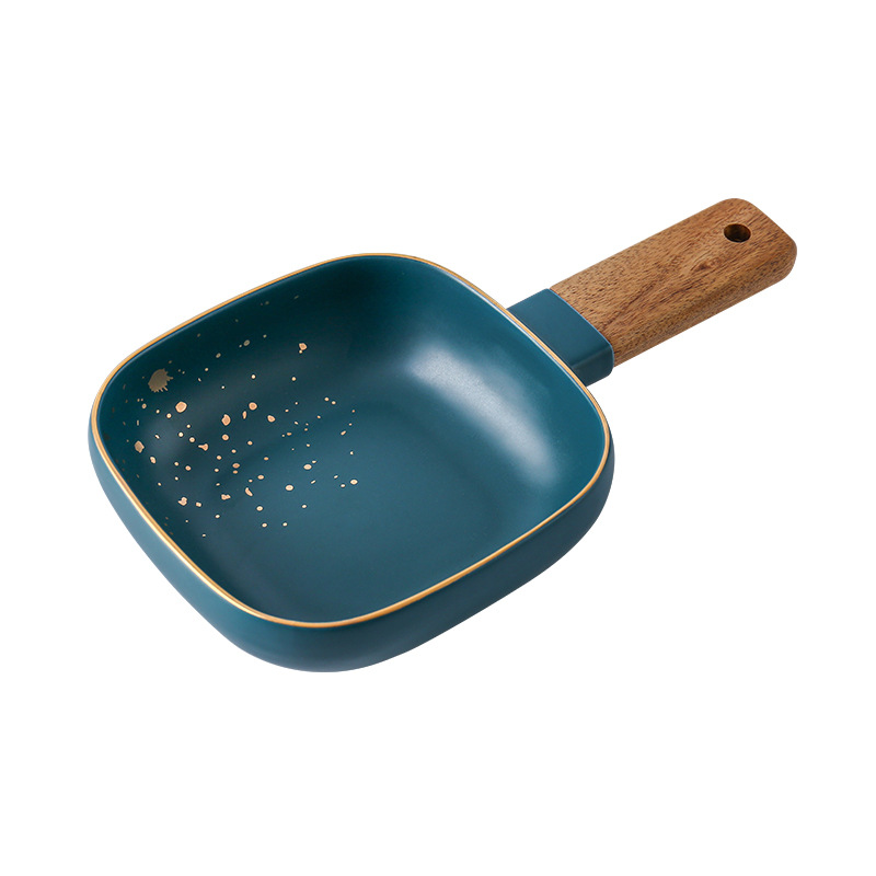 AL2188 Квадратная чаша в стиле ретро с зеленой ручкой