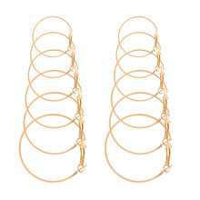 欧美款时尚大中小套装圆圈耳钉 6对卡装几何耳环跨境货源一件代发