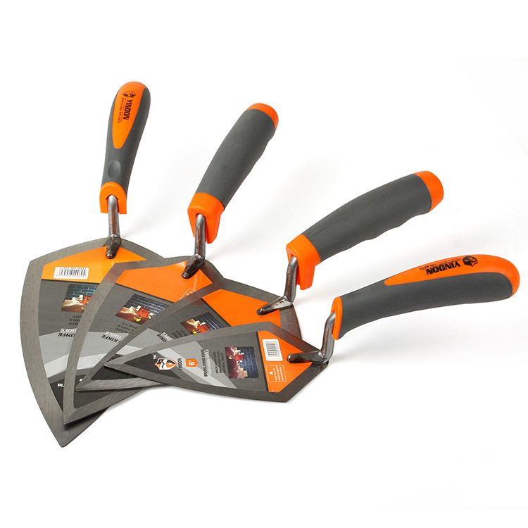 Mango de plástico de dos colores cuchillo de colocación de ladrillos cuchillo de masilla puntiagudo llana sitio de construcción pala de limpieza de construcción herramienta de azulejo