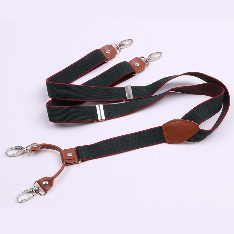 Gancho hebilla Liga clip adulto tirantes elástico 2,5 cm contraste color rayas gancho hebilla traje pantalones vaqueros Liga