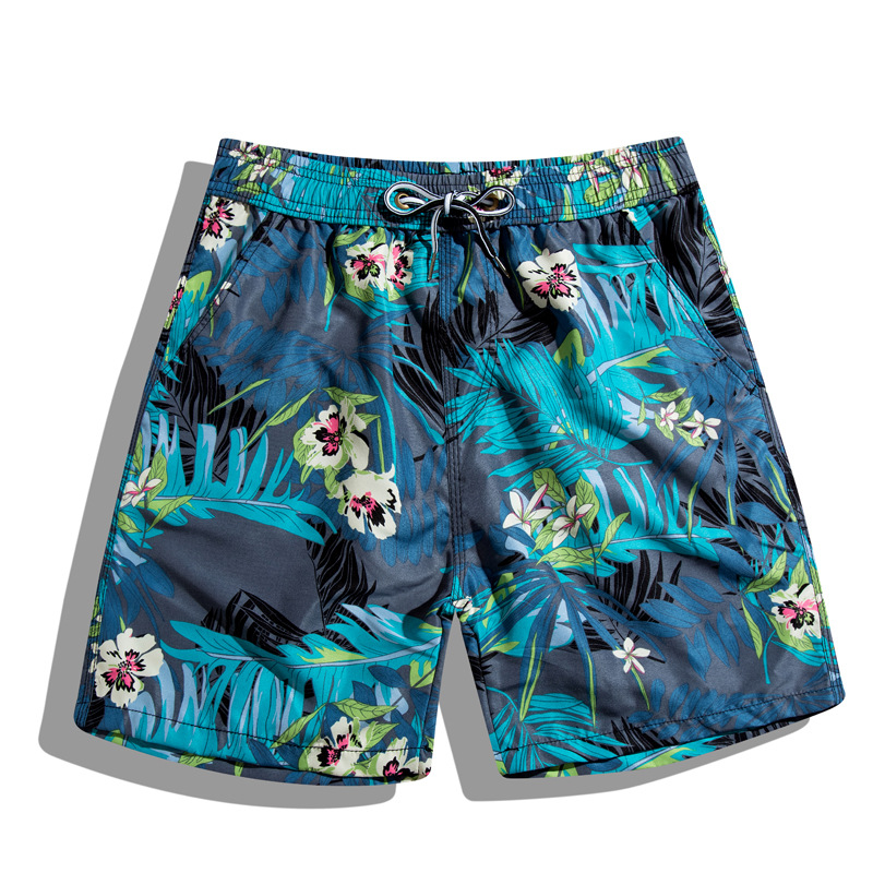Pantalones de playa de poliéster personalizados cinco pantalones cortos de piel de桃o rápido secado digital impresión de pantalones de playa para dibujar logotipo personalizado