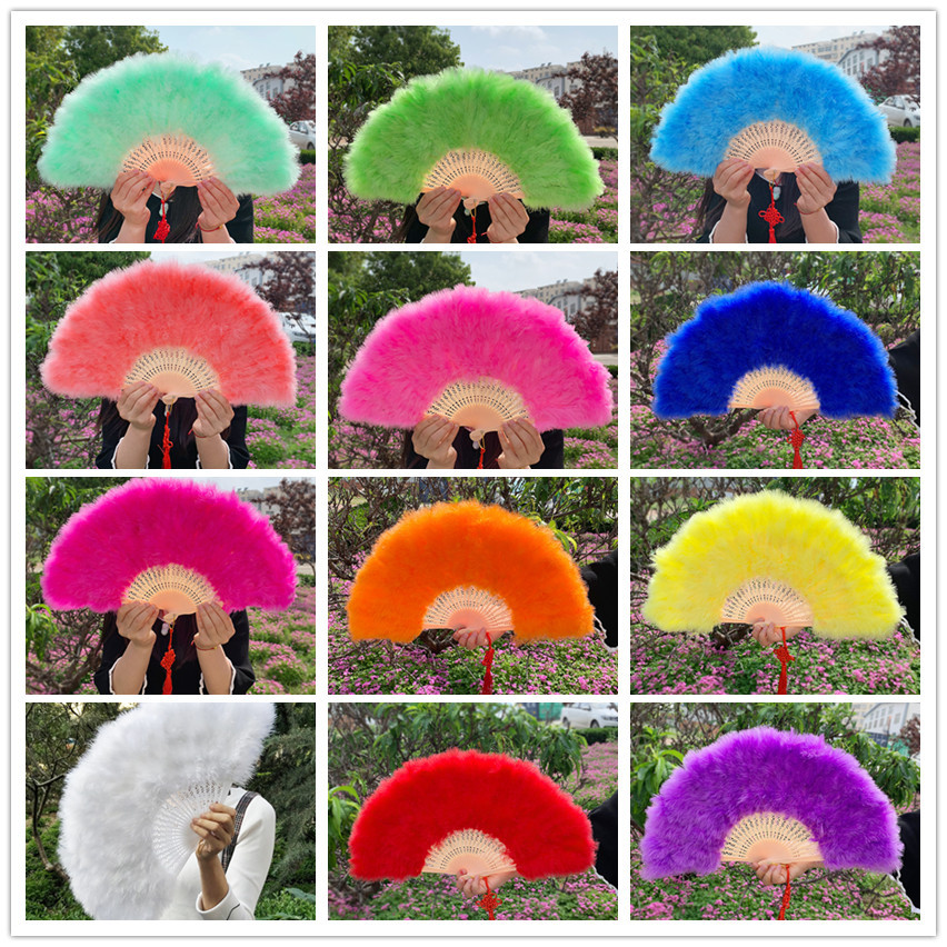 Cross-border e-commerce Amazon direct feather fan fashion show props cheongsam costume dance hair fan