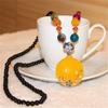 Ethnic pendant with tassels, retro necklace wax agate, sweater, ethnic style, wholesale