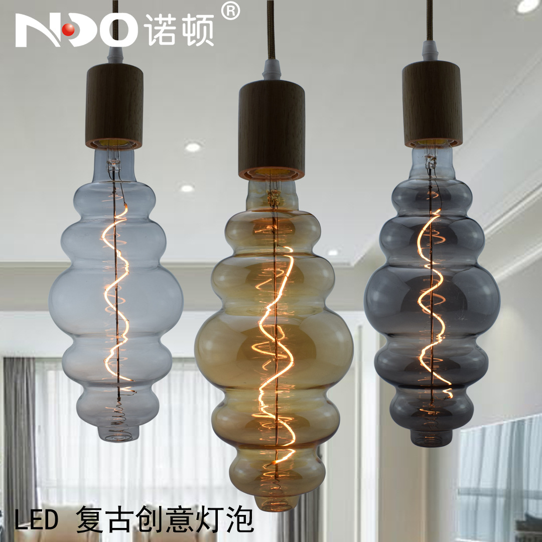 LED atmósfera creativa bombilla retro de ahorro de energía cafetería iluminación hamburguesa Barra de luz suave marrón gris ahumado transfronteriza