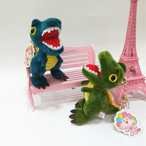 Raptor Mini Dinosaur Keychain, Large Mouth Dinosaur Figure Car Ornament Keychain Grabber Doll Schoolbag Hook