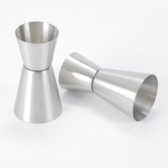 Factory supply 30/60ml thickened cocktail shaker stainless steel measuring cup/dual-headed metal jigger with printing available