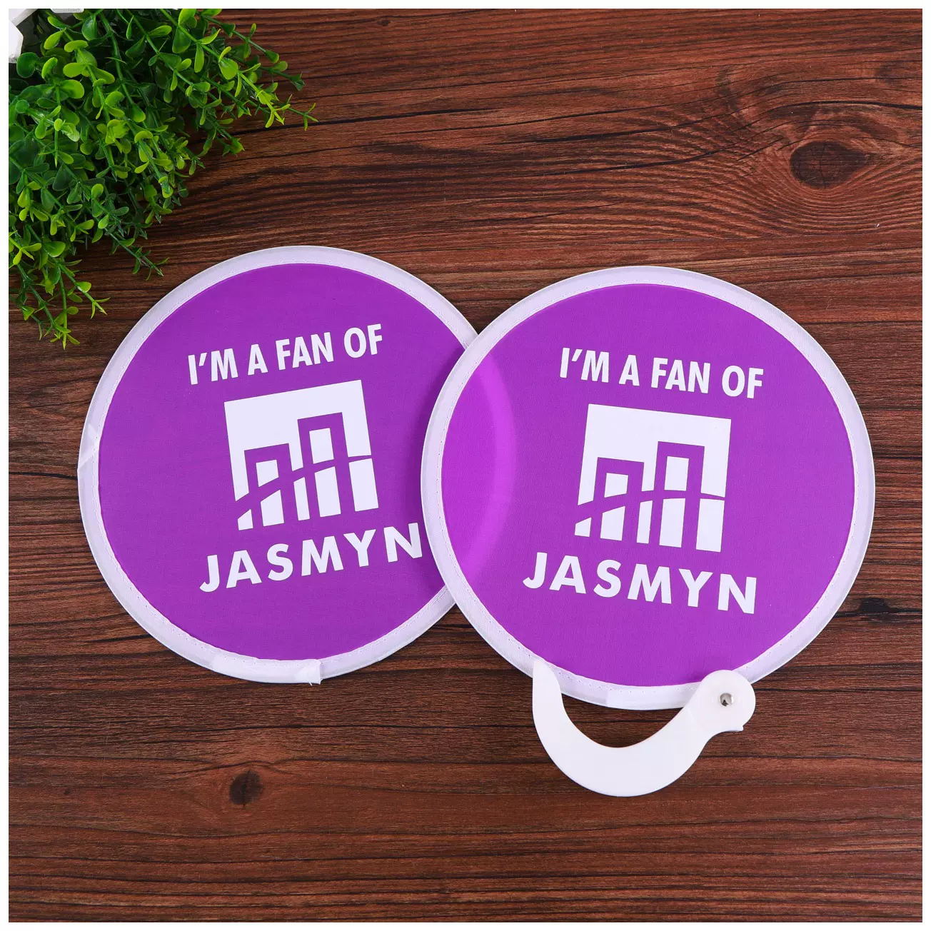 厂家批发 折叠涤纶广告飞盘 儿童便携小清新圆形飞盘扇子直径20cm