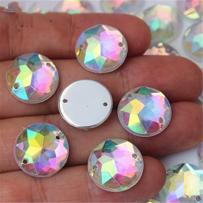 Explosion Taiwan Acrylic Drills wholesale Round AB Caitri Diamond Double -Pole Hand Slit Plastic Flash Diamond