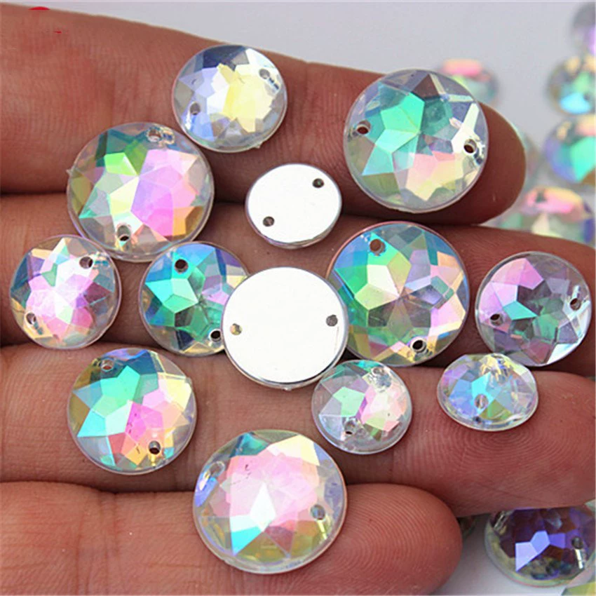Explosion Taiwan Acrylic Drills wholesale Round AB Caitri Diamond Double -Pole Hand Slit Plastic Flash Diamond