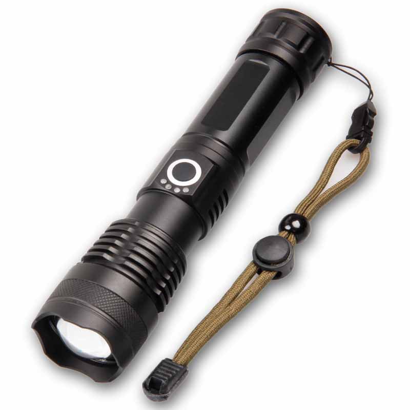 P50 transfronterizo fuerte Pantalla de potencia de luz LED de tiro largo P70 zoom telescópico pesca nocturna USB recargable linterna de luz fuerte