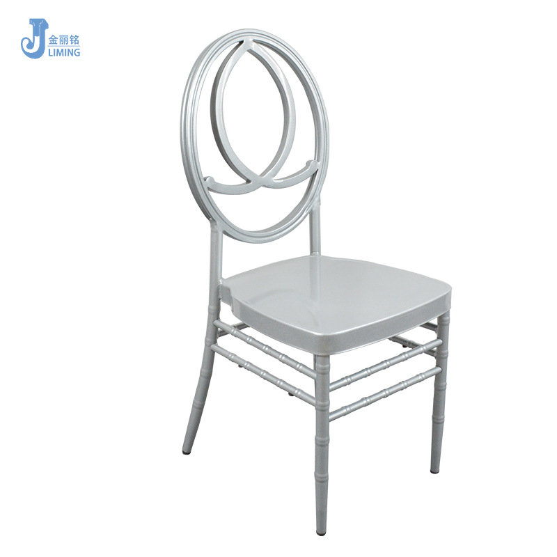 Suministro directo de fábrica Hotel Silla de comedor de metal Silla de boda de estilo europeo silla trasera redonda Silla de bambú Silla de boda al aire libre