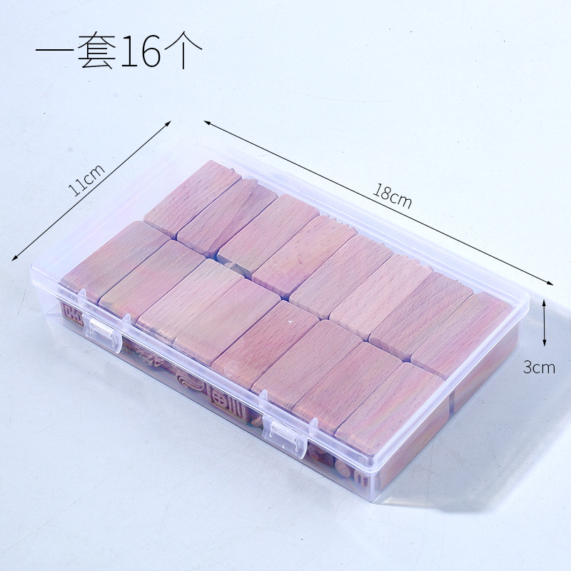 Sello de textura de madera de cerámica 16 piezas de madera maciza de dibujos animados pastel de luna de impresión herramienta creativa sello de molde de arcilla