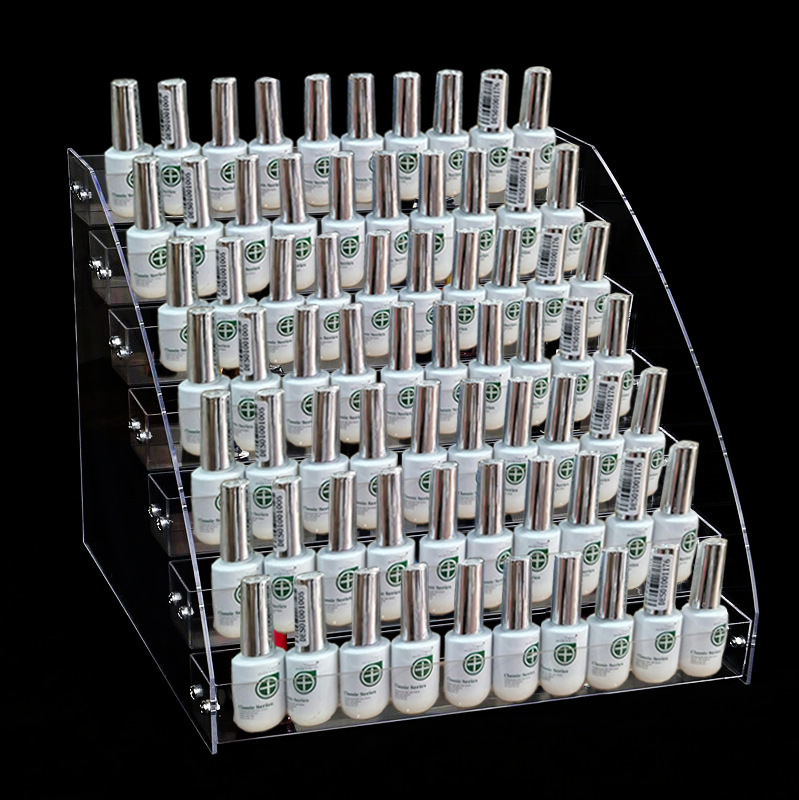 Nail Polish display rack acrylic plastic transparent rack nail shop display rack cosmetics storage rack lattice shop