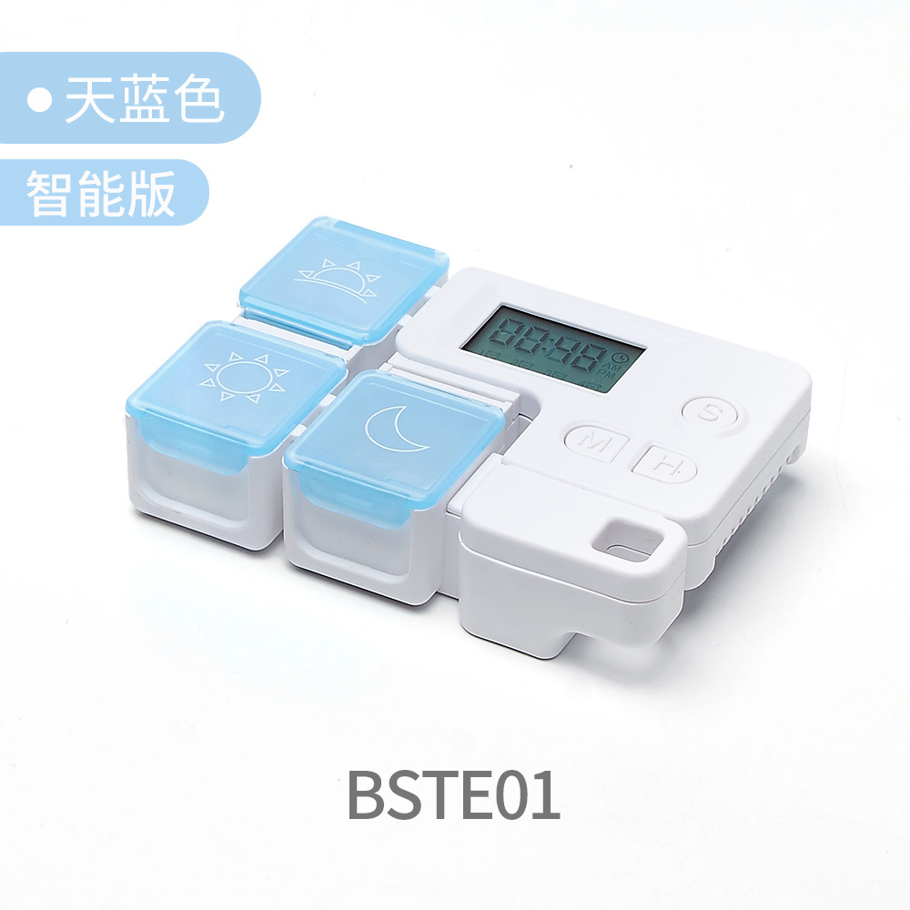 Caja de medicamentos de subpaquete de subcuadrícula portátil, recordatorio de sincronización inteligente, caja de medicamentos electrónicos, caja de almacenamiento de píldoras de tabletas de medicamentos