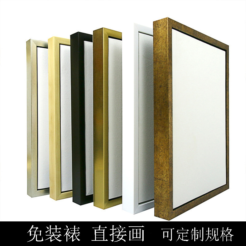 Factory spot mounting free oil painting frame L-shaped simple frame outer frame inner frame set art decoration oil canvas frame oil painting