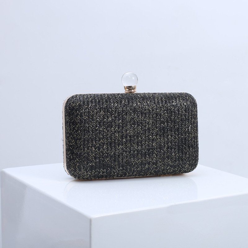 Bolso de mano creativo de verano tejido con paja para mujer, moda europea y americana, bolso de noche versátil multicolor, bolso de mujer transfronterizo con patrón de ondas de agua.