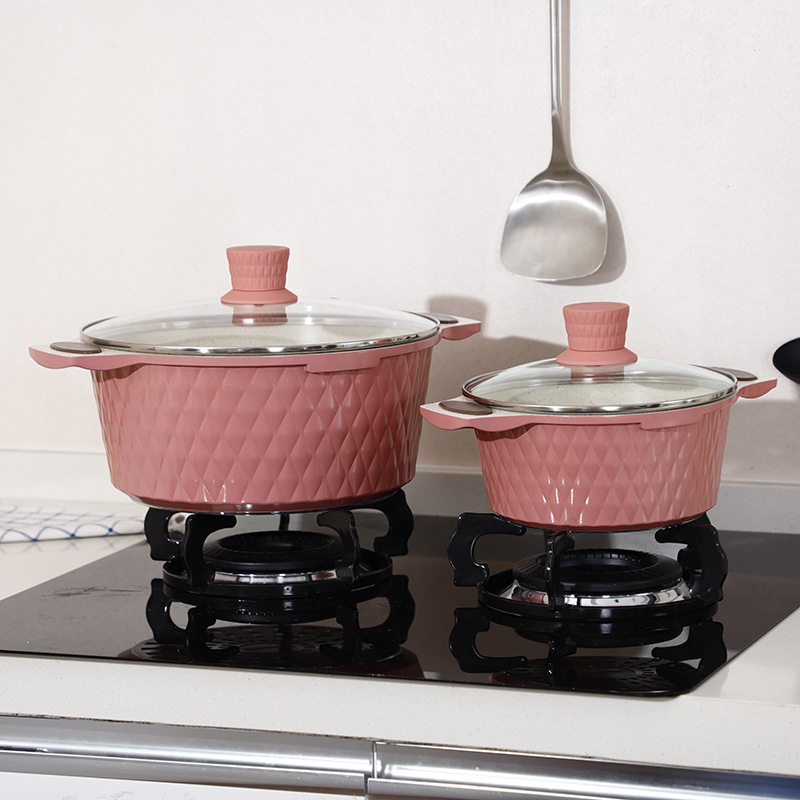 Simple antiadherente estofado olla traje de cinco piezas wok publicidad regalo olla conjunto al por mayor