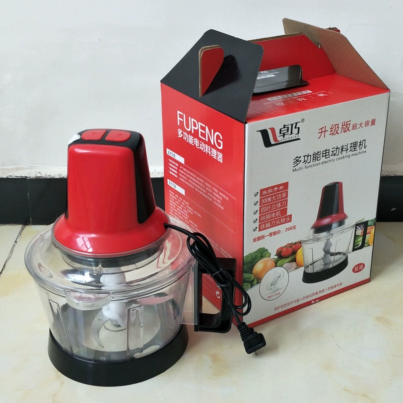 Электрический кухонный комбайн марки Zhuoqiao, мясорубка, измельчитель, с двумя скоростями (быстрая и медленная), объемом три литра, многофункциональный.