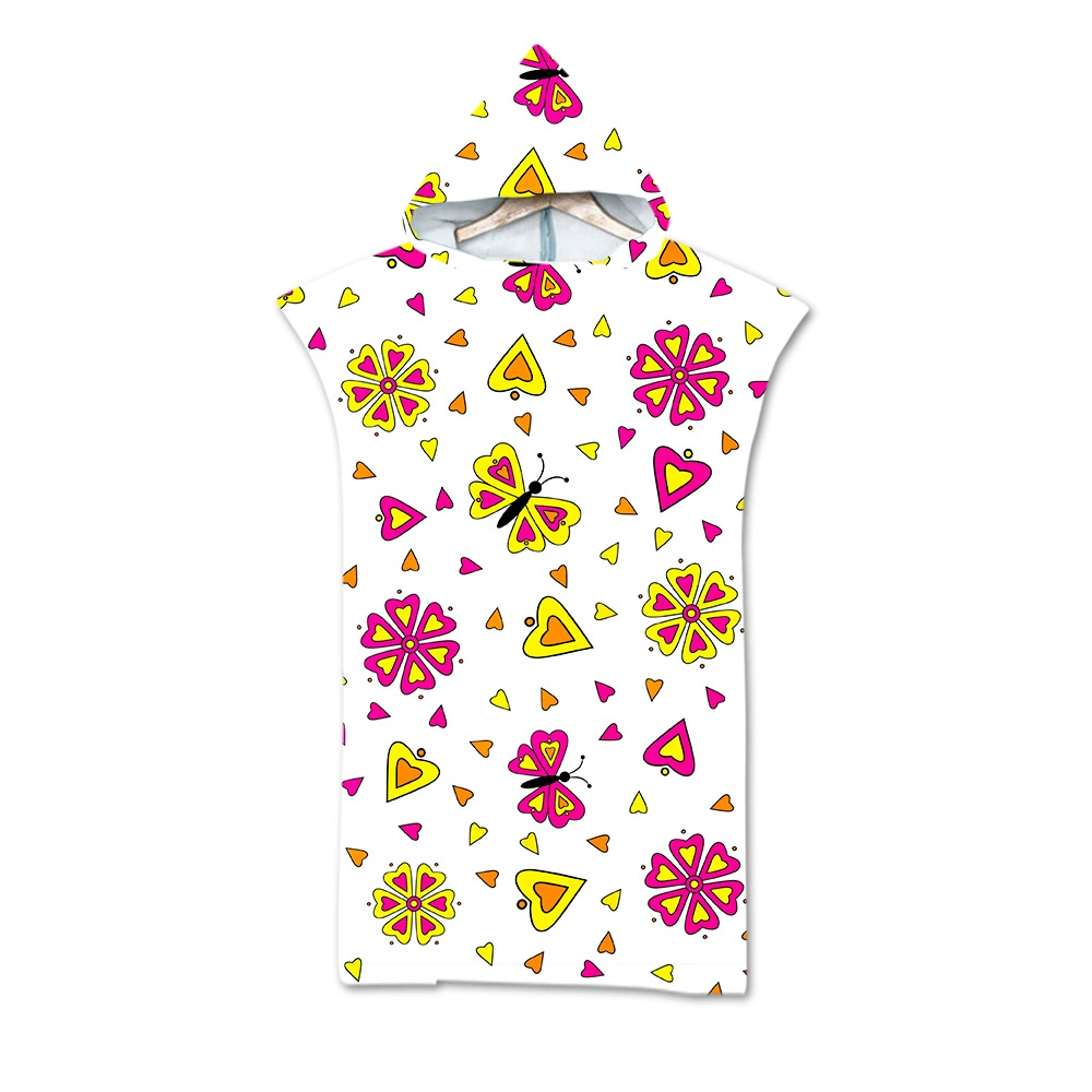 Beach Hooded Changing Robe, Superfine Microfiber 220 GSM, 75×110 cm, Windproof