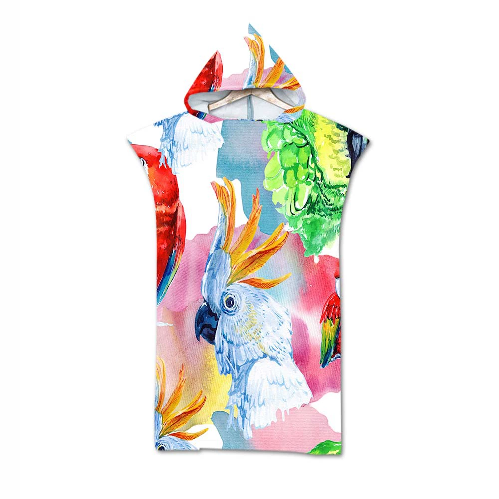 Beach Hooded Changing Robe, Superfine Microfiber 220 GSM, 75×110 cm, Windproof