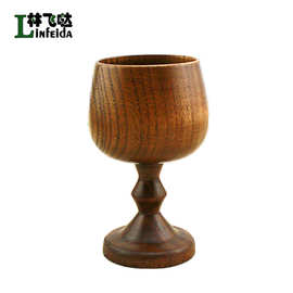 木制高脚杯 木杯 创意木杯子 复古木杯 红酒木杯现货供应