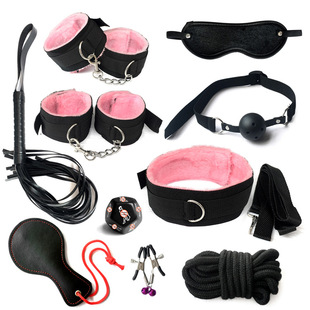 Ribbon plush 10 10-piece suit husband and wife adult alternative binding restraint sex toys sex toys wholesale