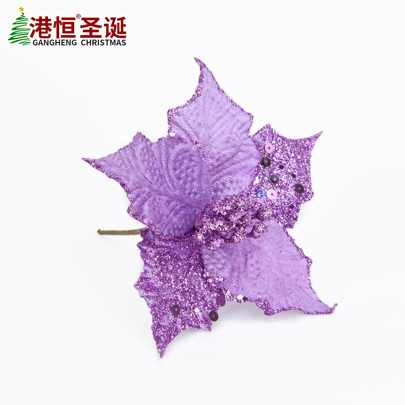 Nueva Rosa lentejuelas Flor de Navidad árbol de Navidad decoración de la boda franela flor falsa Navidad flor artificial suministros de Navidad