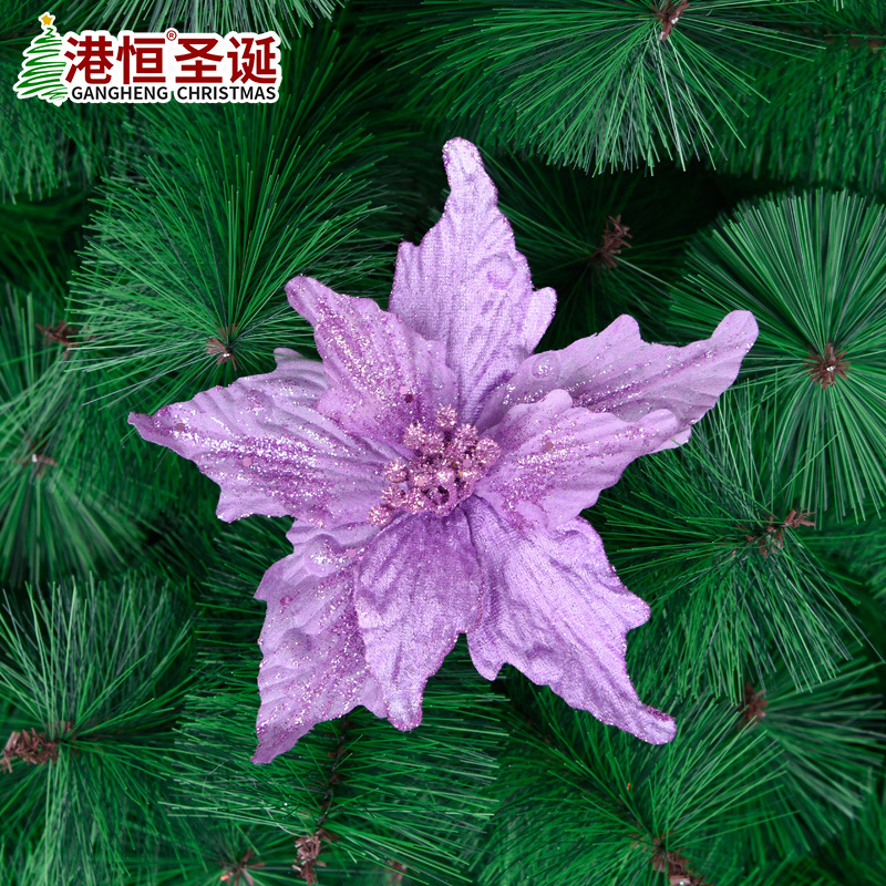 Nueva Rosa lentejuelas Flor de Navidad árbol de Navidad decoración de la boda franela flor falsa Navidad flor artificial suministros de Navidad