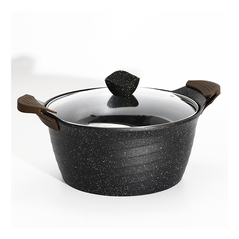 Venta al por mayor de fábrica maifan traje de olla de piedra antiadherente wok sartén combinación de olla de regalo